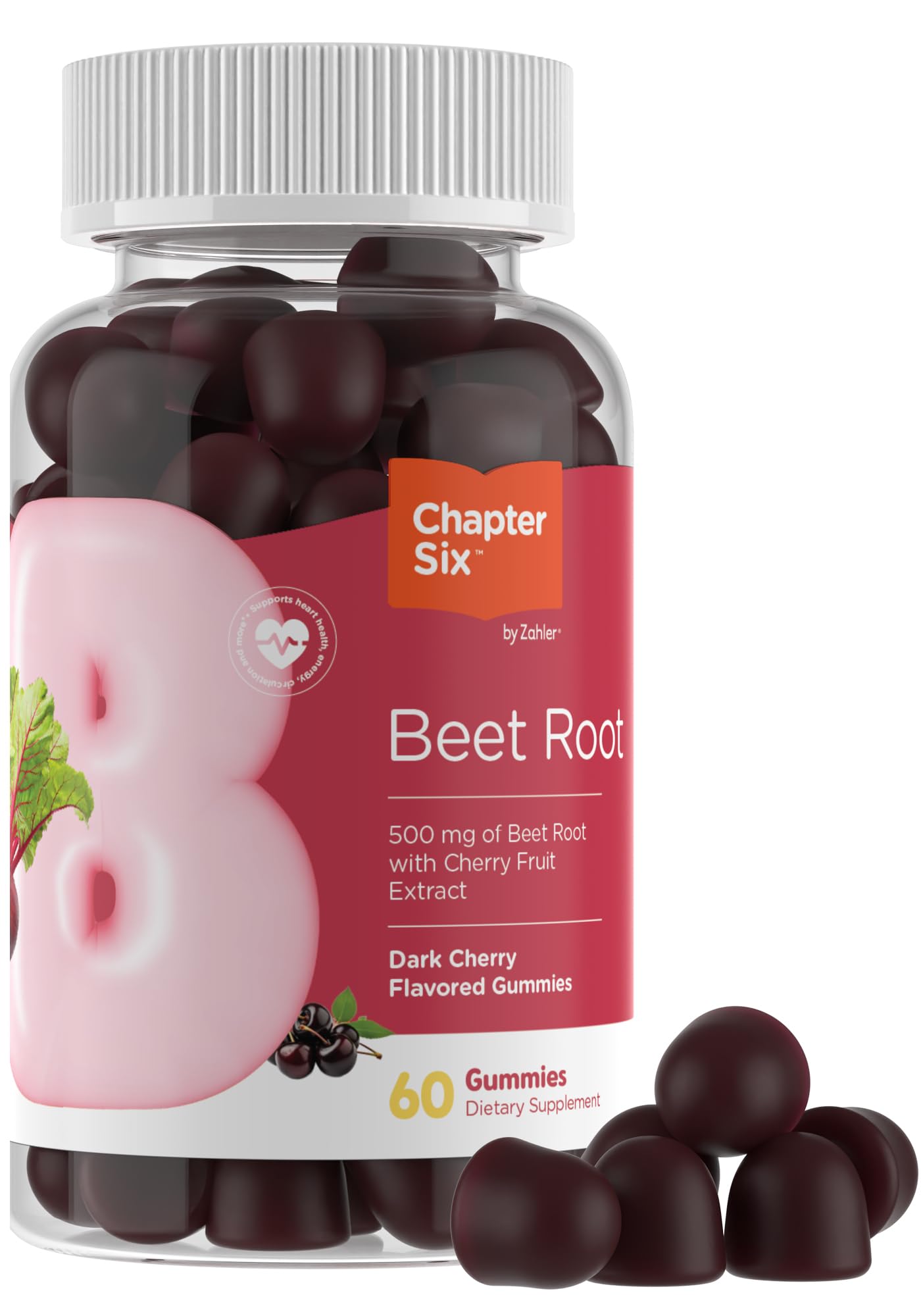 Zahler Chapter Six Beet Root Gummy jar shows convenient daily wellness use.