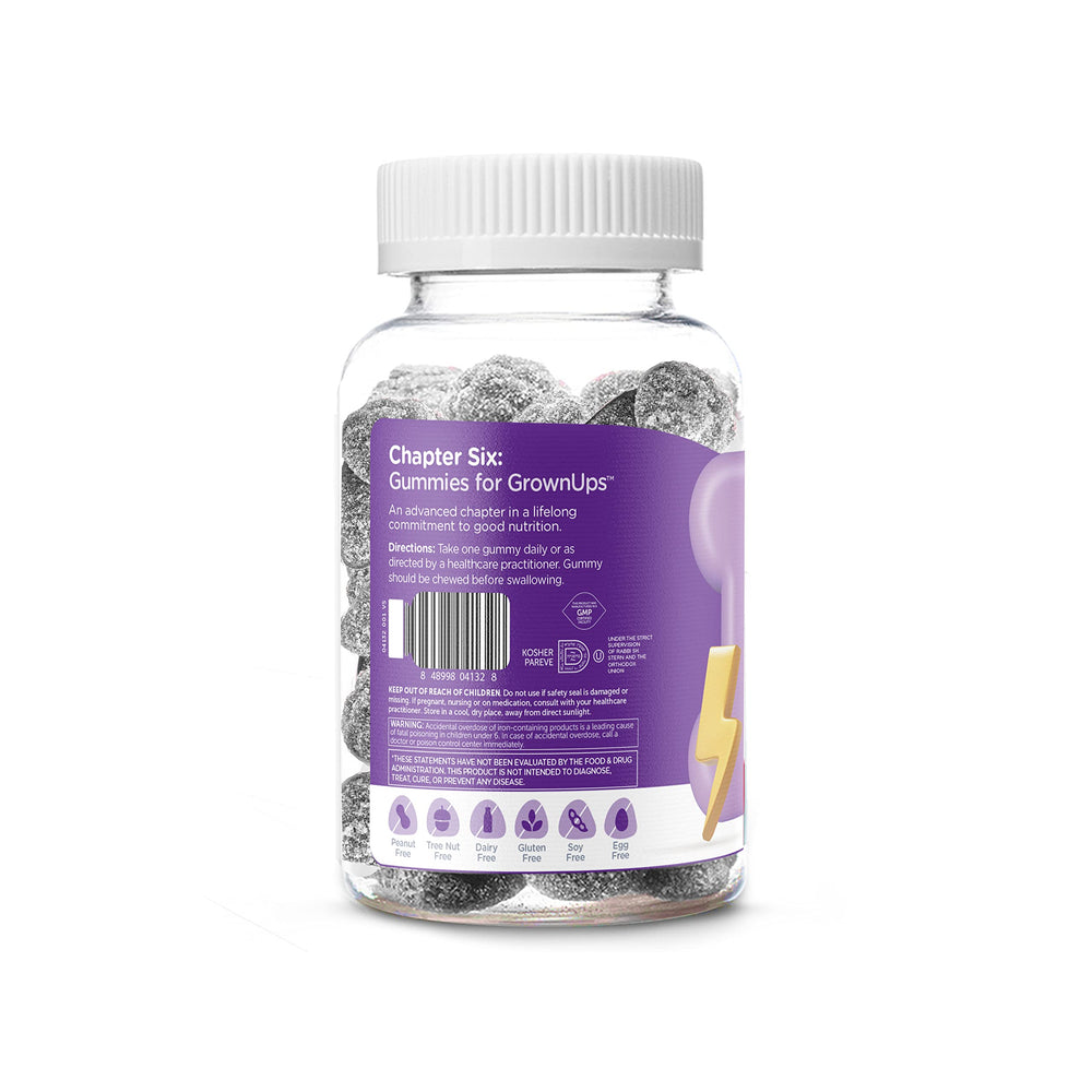 Zahler Chapter Six Iron Gummies closeup flavor, tasty iron option for daily use.