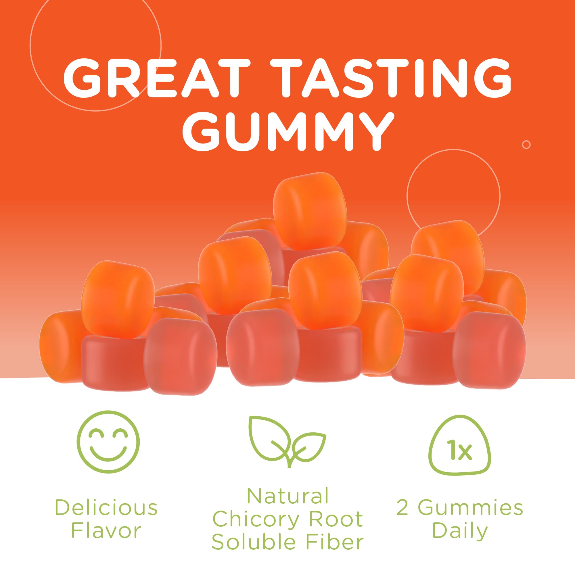 Zahler Fiber Gummies chicory root fiber visualizes natural soluble fiber in a chew
