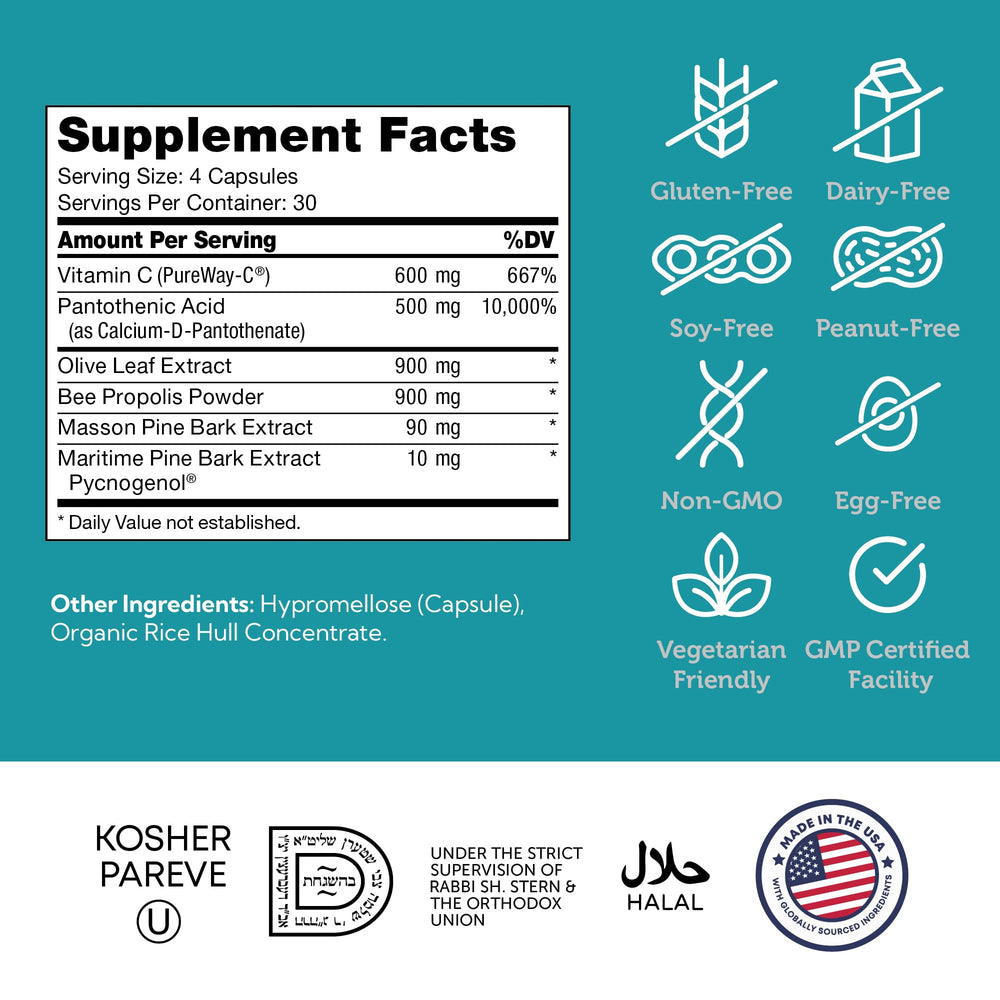 Zahler Immune Defense olive leaf extract detail shows natural blend