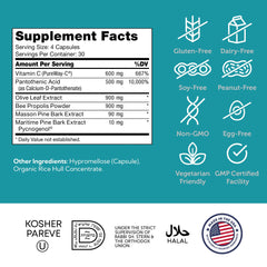 Zahler Immune Defense olive leaf extract detail shows natural blend