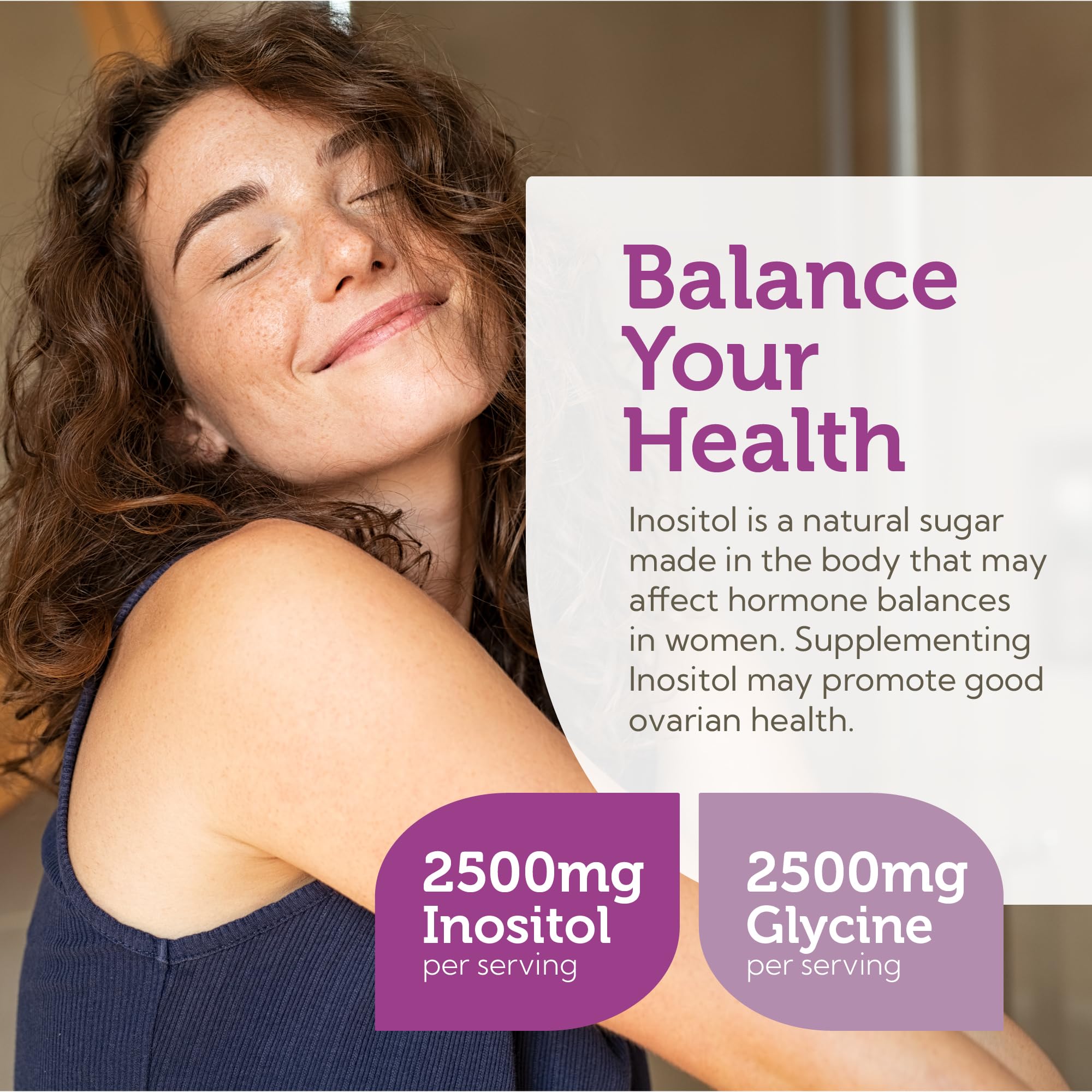 Zahler Inositol Glycine measuring scoop for precise daily dosing.