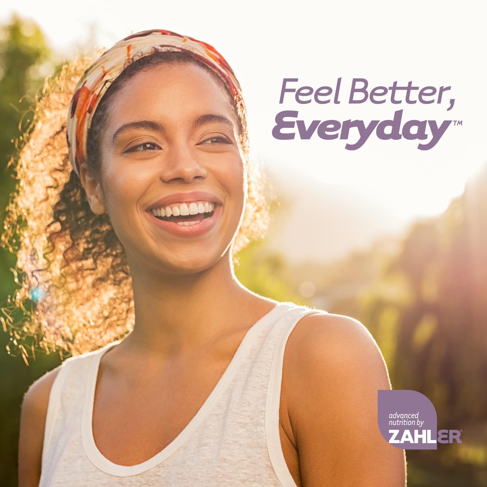 Zahler Iron Complex lifestyle scene shows it on a kitchen counter with a glass of water.