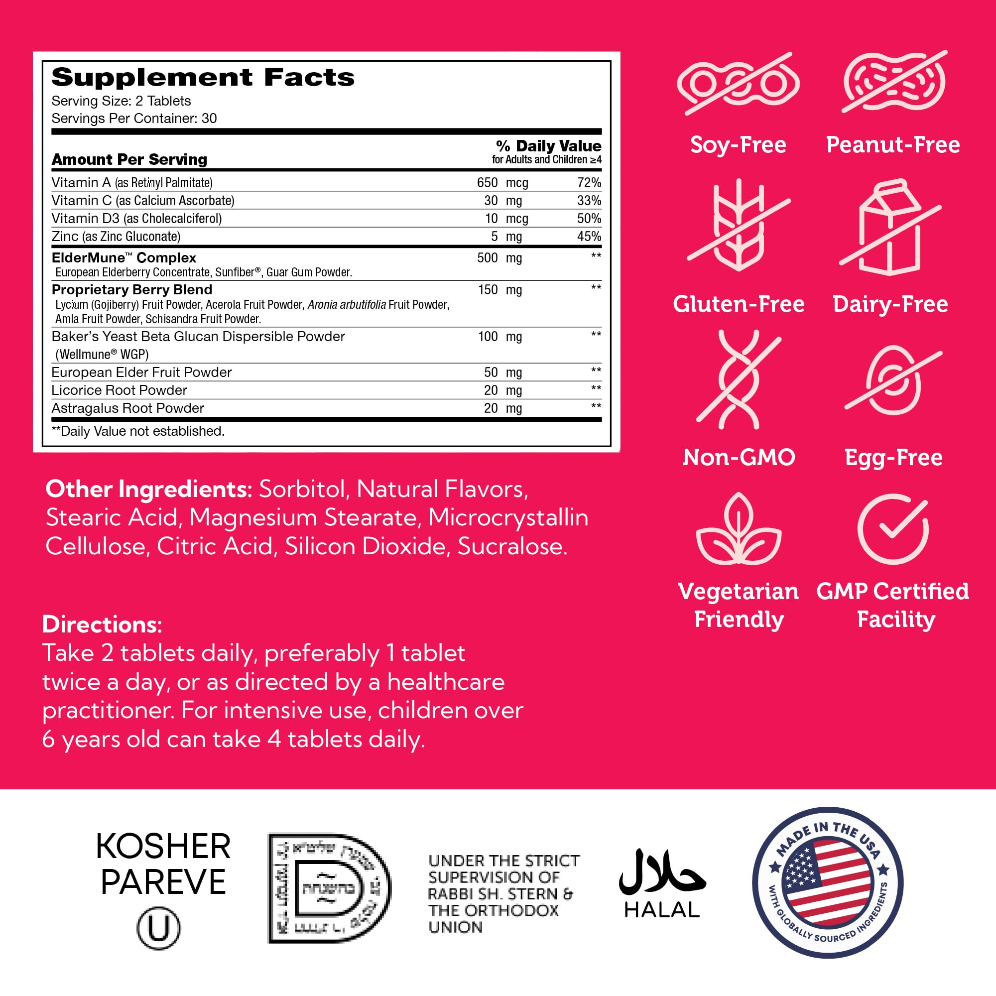 Zahler Kids Immune Support gluten, dairy, and soy free formulation