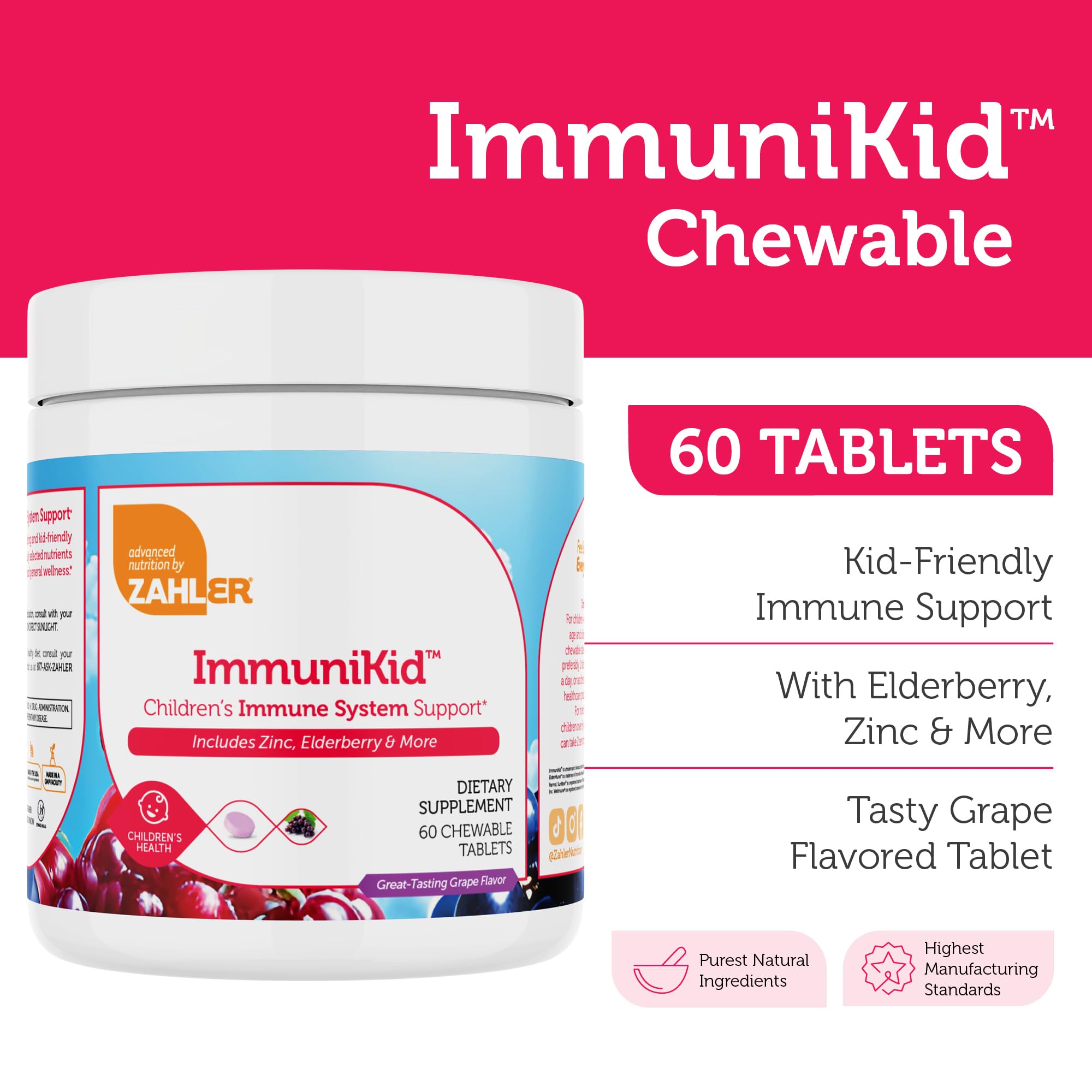 Zahler Kids Immune Support daily dosage guidance for parents