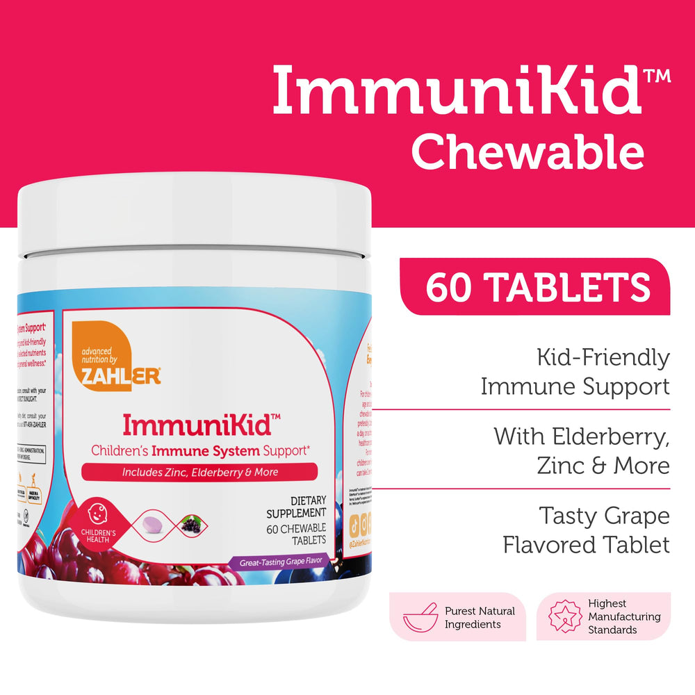 Zahler Kids Immune Support daily dosage guidance for parents