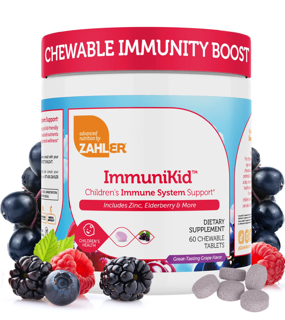 Zahler Kids Immune Support grape-flavored chewables for daily use