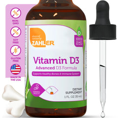 Zahler D3 bottle closeup highlighting purity and US-made quality