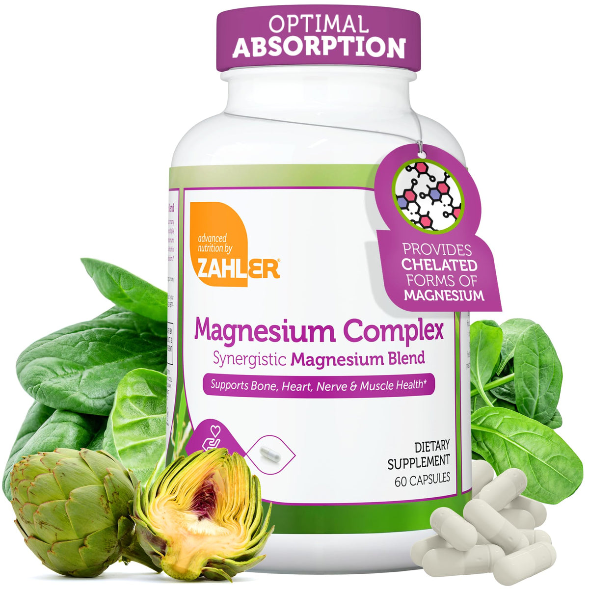 Zahler Magnesium Complex bottle ready for daily bone and muscle support.