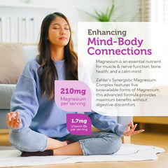 Zahler Magnesium Complex label highlighting 5 forms and B6 for daily balance.