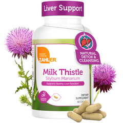 Zahler Milk Thistle Capsules Bottle for a convenient daily supplement routine