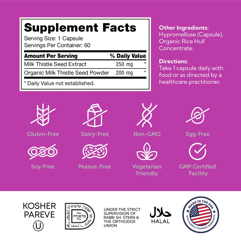 Zahler Milk Thistle Kosher Certified Seal indicating quality assurance