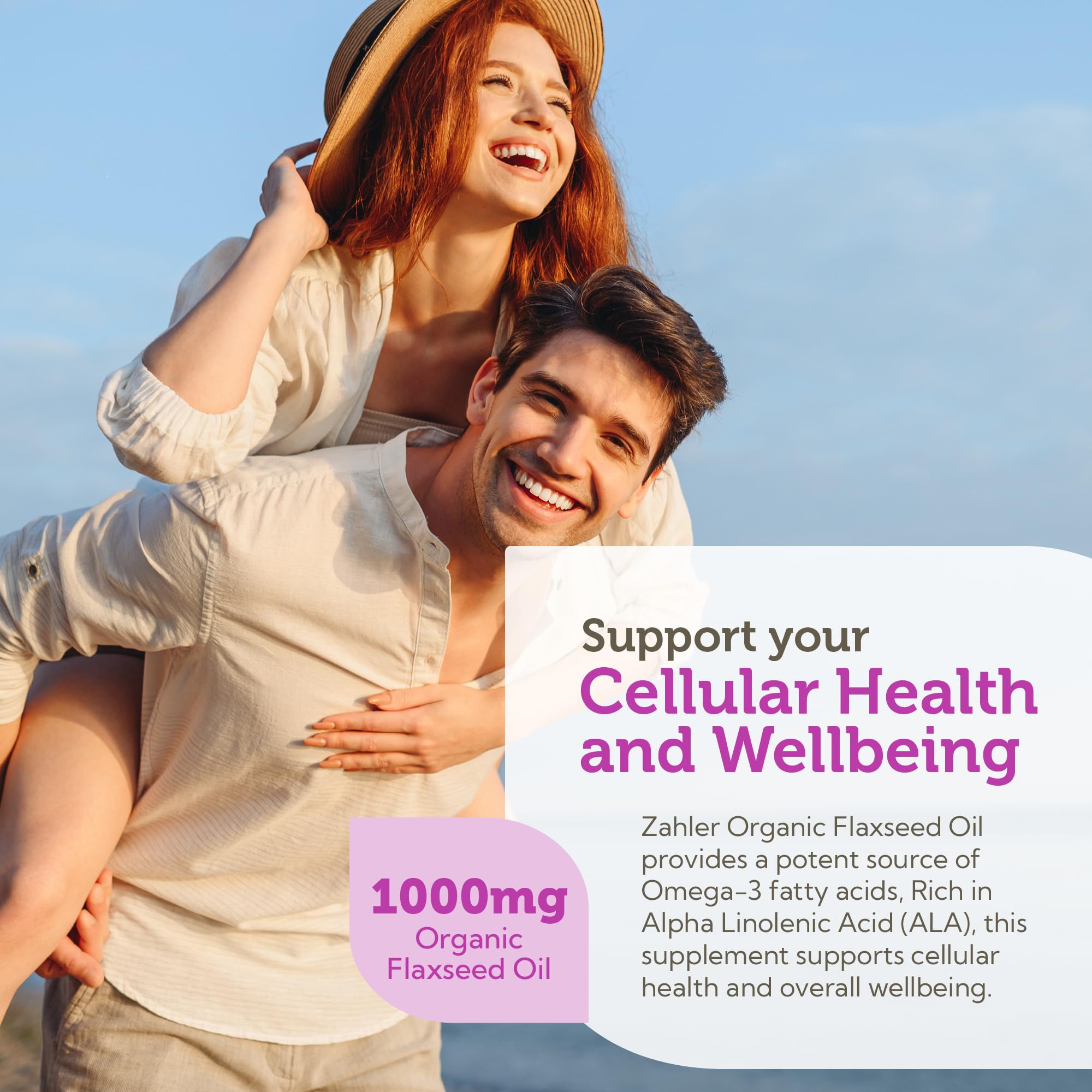 Zahler Organic Flaxseed Oil packaging shot for easy purchase decision