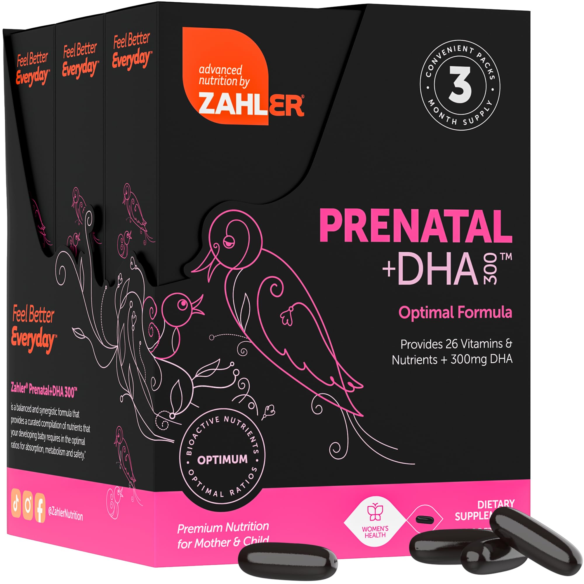 Zahler Prenatal DHA ingredients label highlights purity and essential nutrients