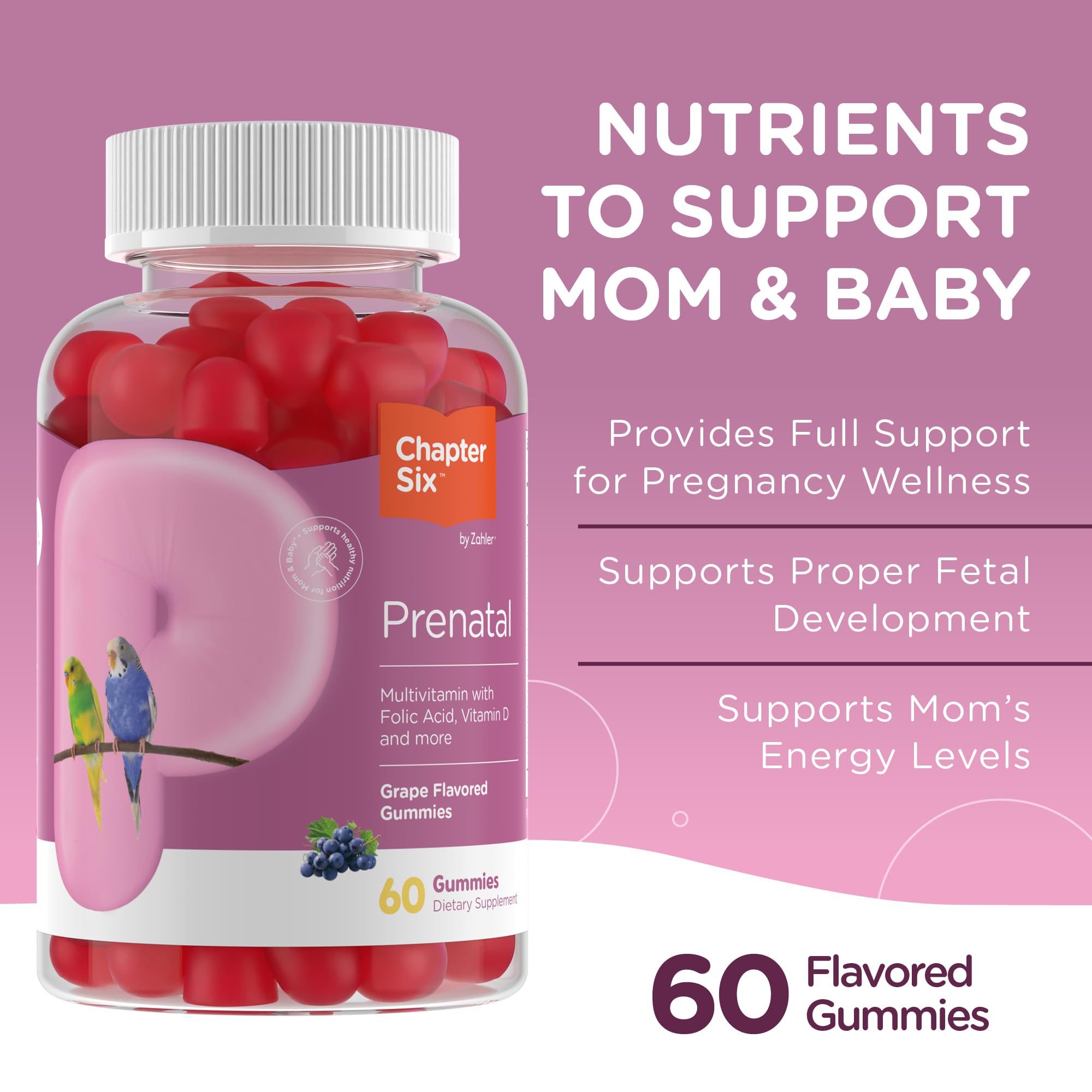 Visual of folic acid and vitamins in Zahler prenatal formula
