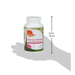 Zahler Total One Prenatal ingredients graphic highlighting 22 nutrients for comprehensive support.