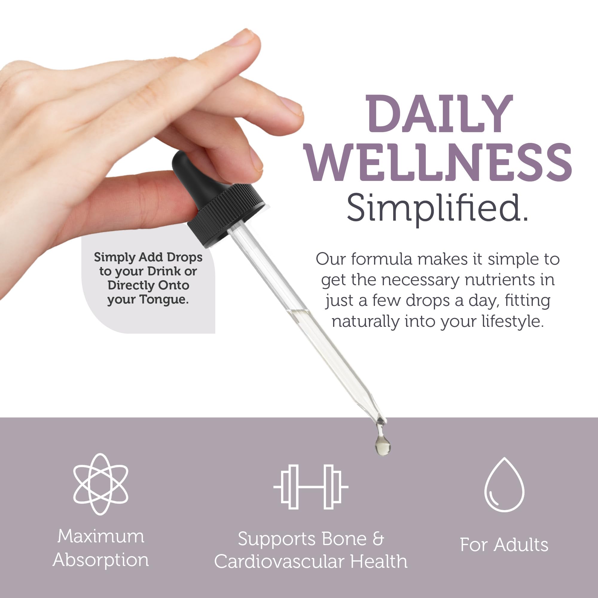 Zahler Vitamin D3 K2 Drops liquid texture ready to mix.