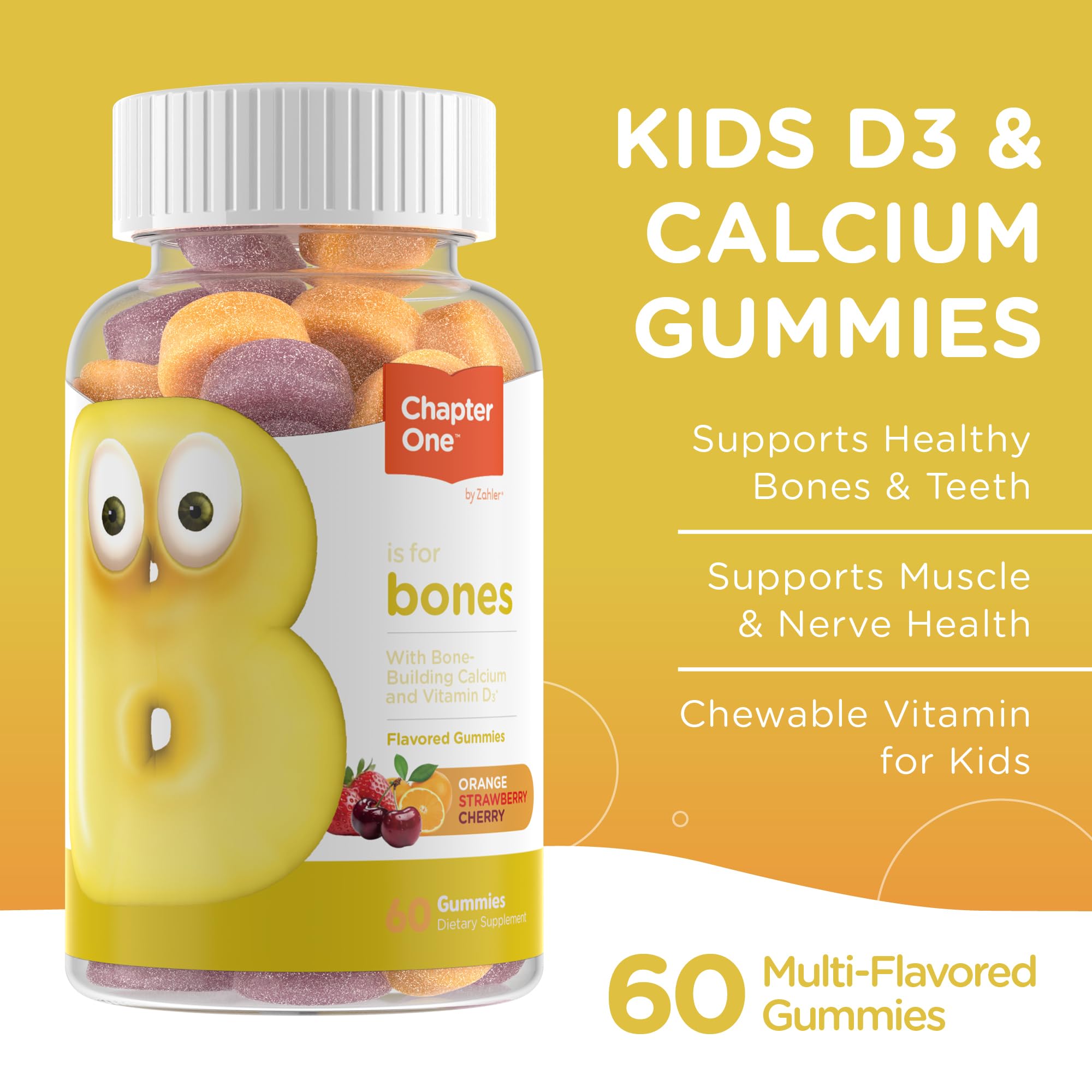 Zahler Yummy Kids Calcium Gummies orange flavor for daily nutrition