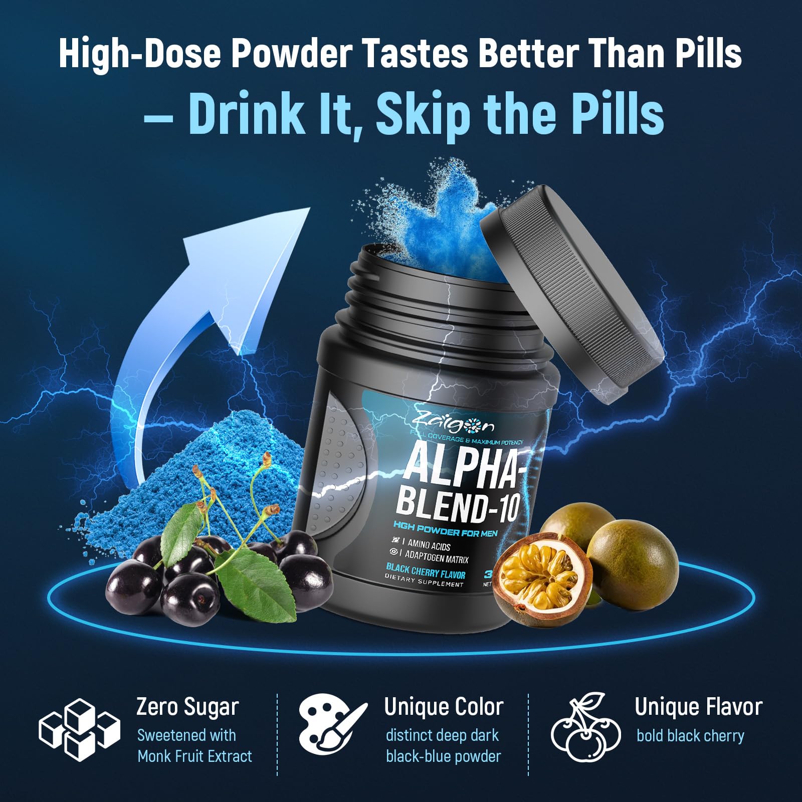 Zaigon HGH Supplements athlete in workout scene with energized posture.
