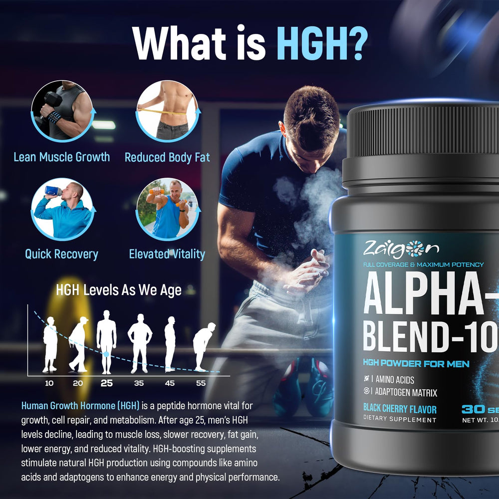Zaigon HGH Supplements black cherry flavor close-up highlighting taste appeal.