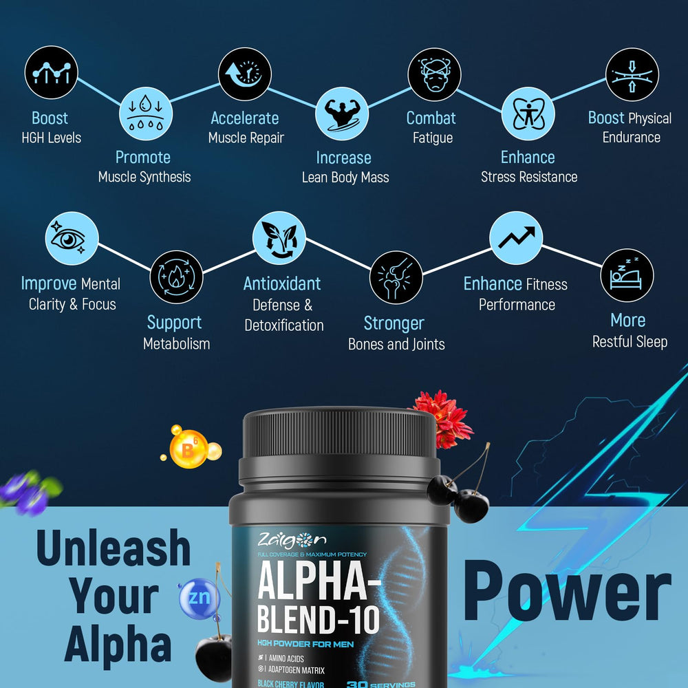 Zaigon HGH Supplements shaker with powder ready to blend before workouts.