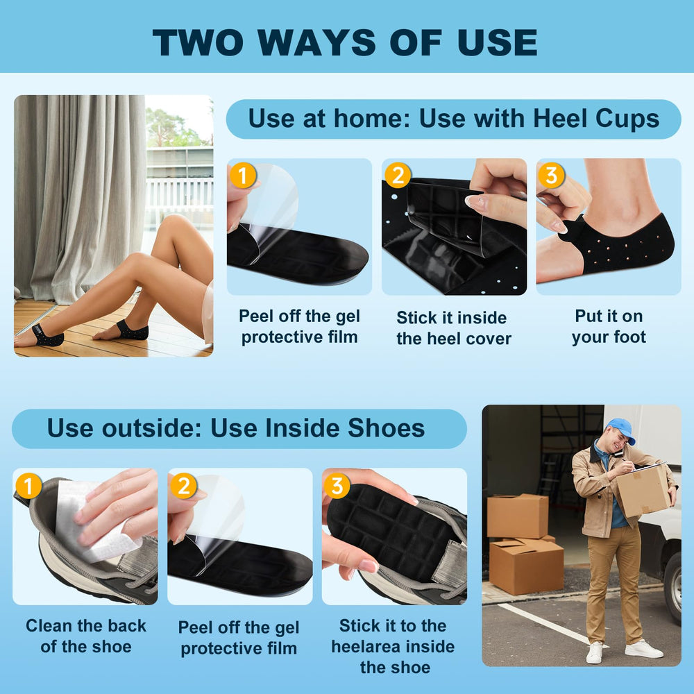 ZAIWOO heel pad with sleeve used at home for continuous support.