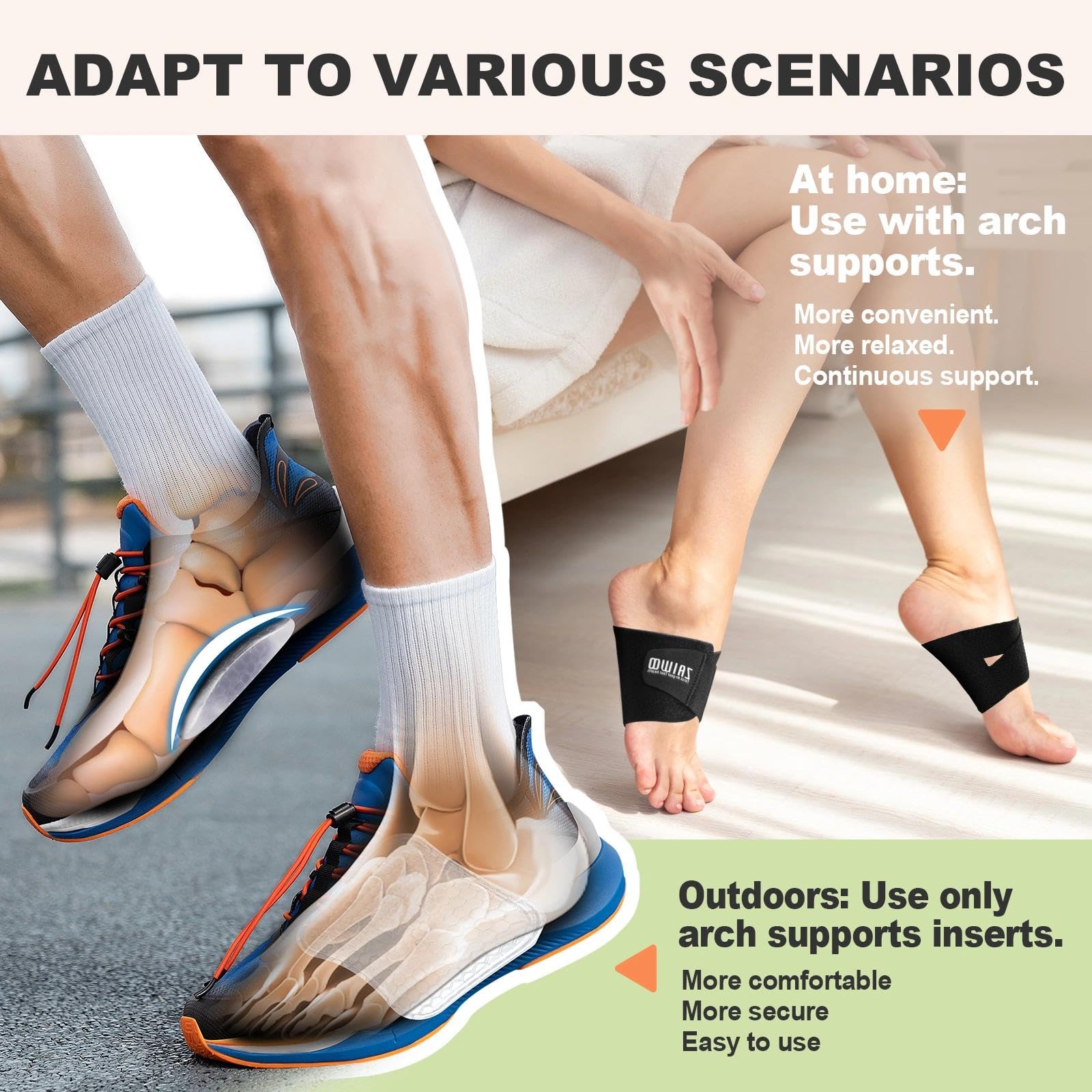 ZAIWOO in-shoe use for on-the-go comfort and support.