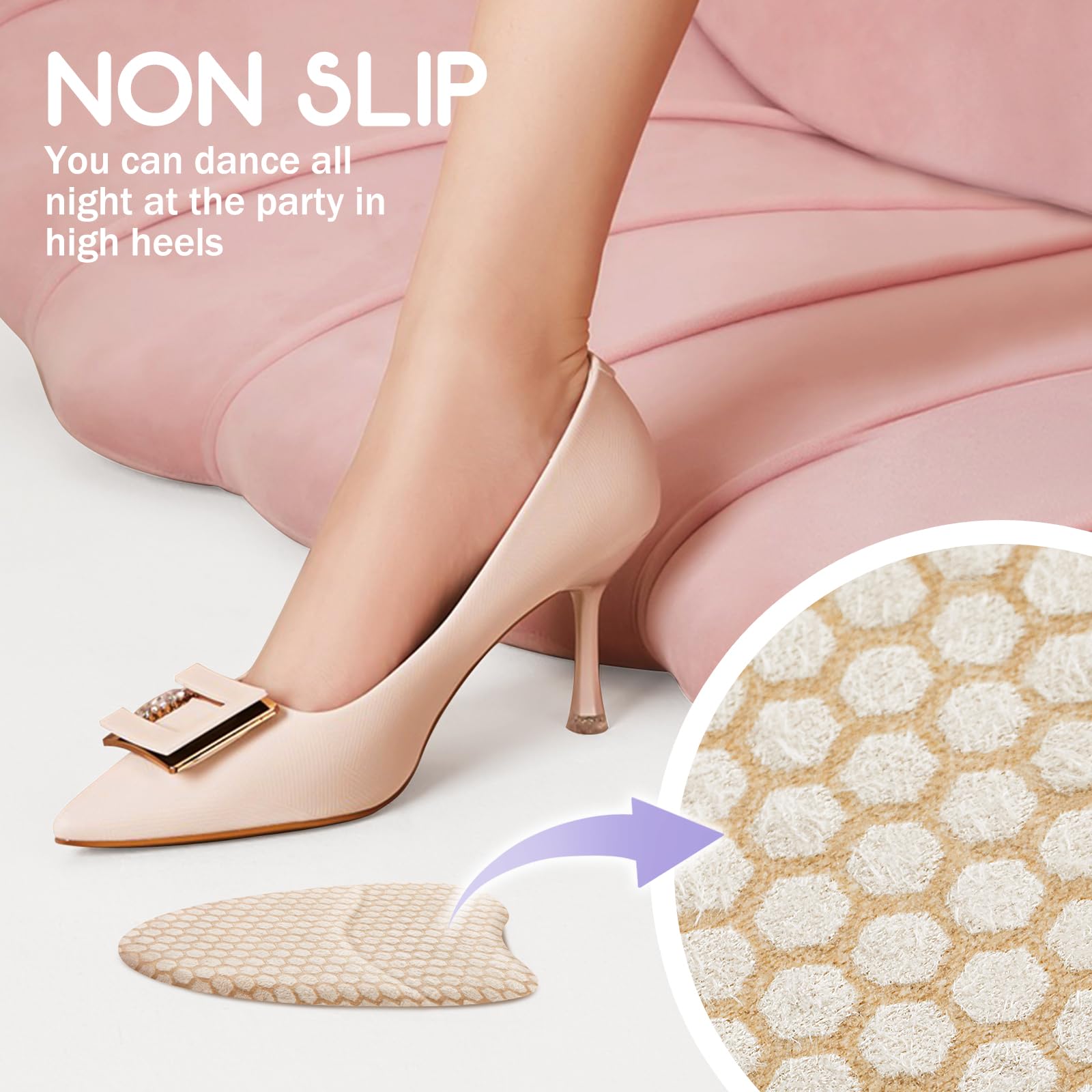 ZAIWOO metatarsal pads with honeycomb grip prevent slipping during movement