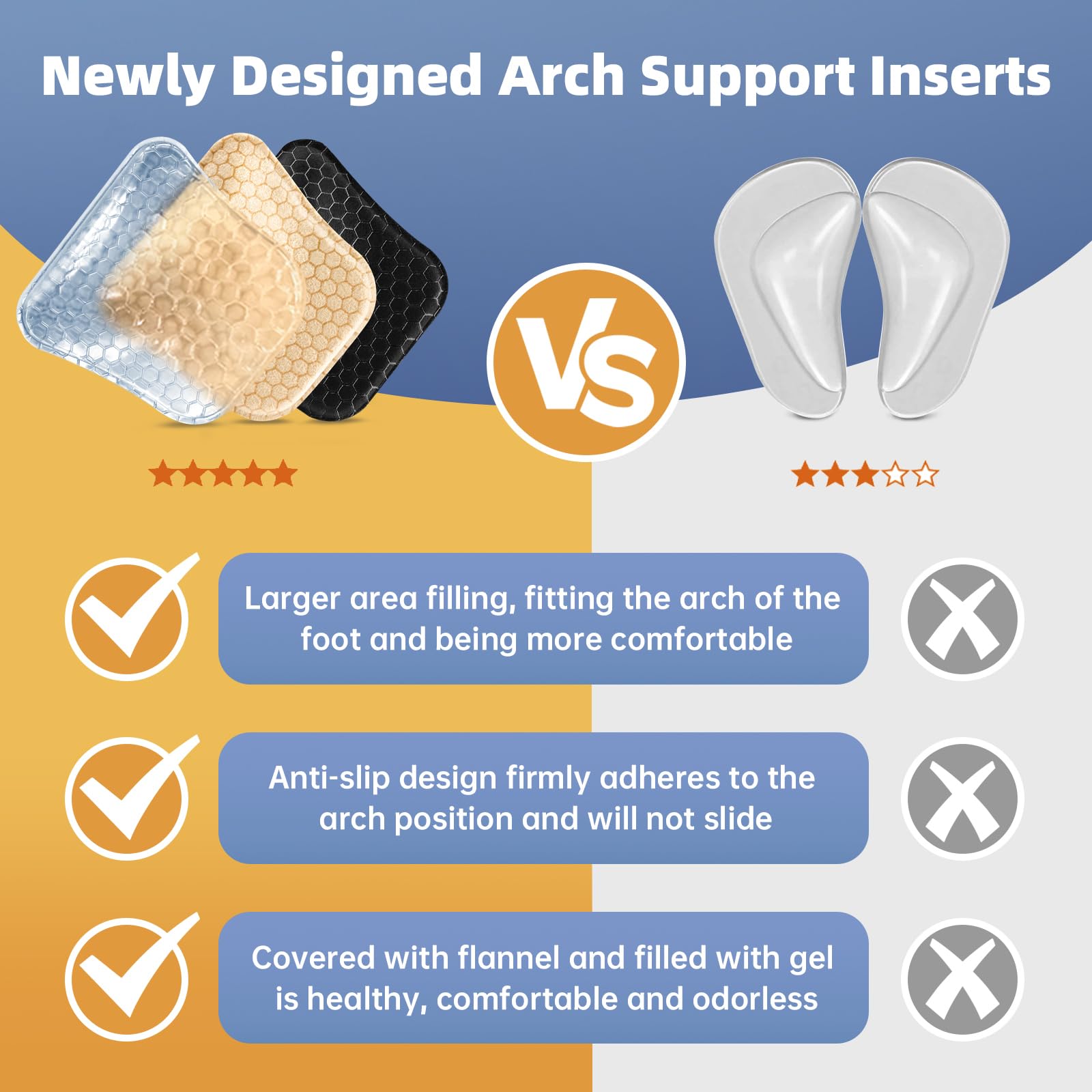 ZAIWOO two-height options let you adjust arch support.
