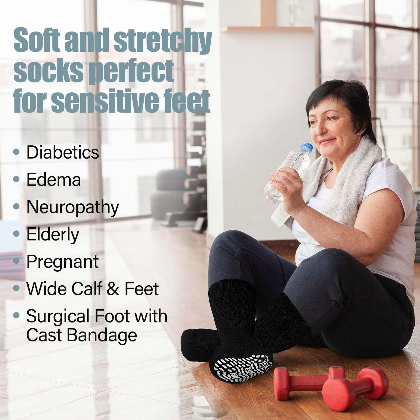 ZAKASA edema socks with moisture-wicking for dry feet