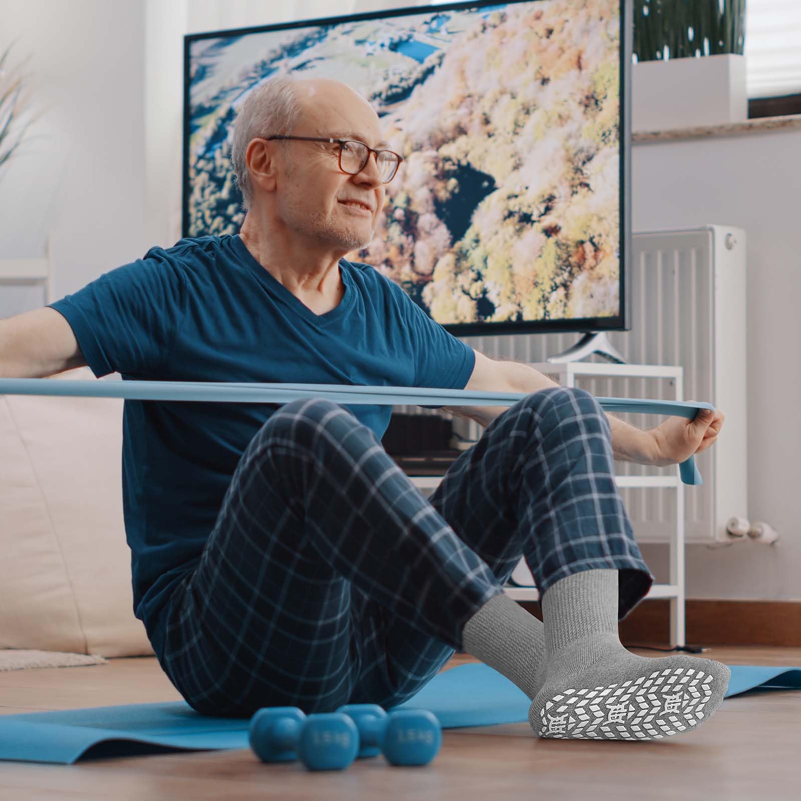 ZAKASA hospital socks with grips for patient care and bedside safety.