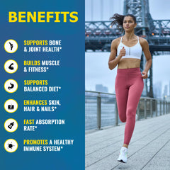 Zammex collagen powder mixed into smoothie, supports hair, skin, and nails.