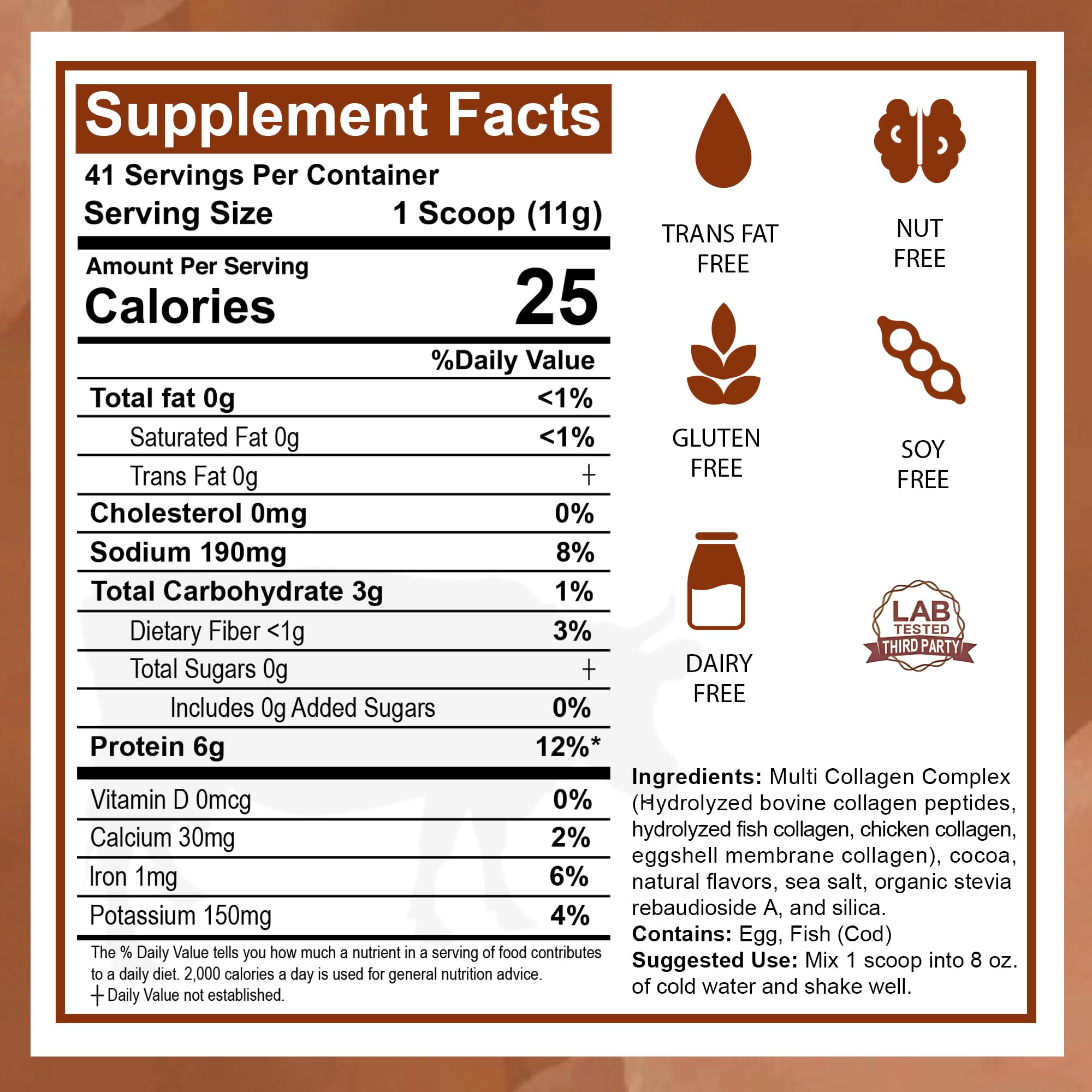 Zammex collagen powder stirred into a glass, supporting gut-friendly nutrition.