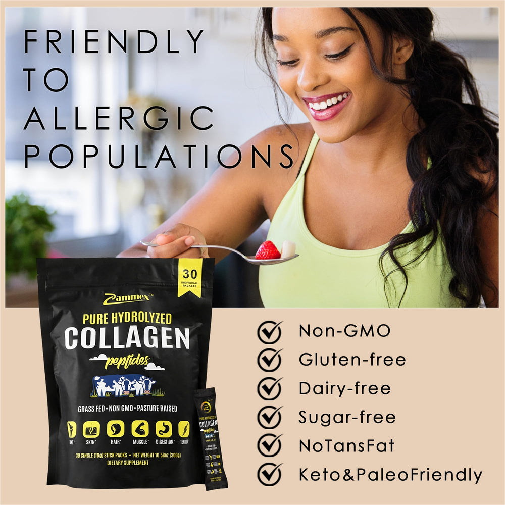 Zammex grass-fed beef collagen source emphasized for purity