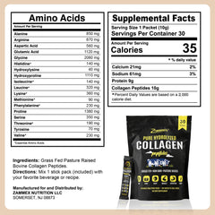 Zammex unflavored collagen packets ready to blend into beverages