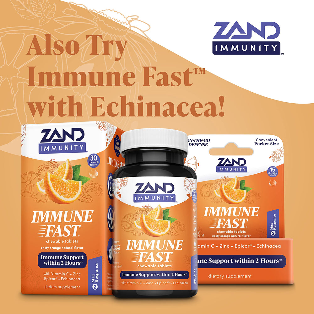 ZAND Immune Fast serving photo illustrating chewable tablets.