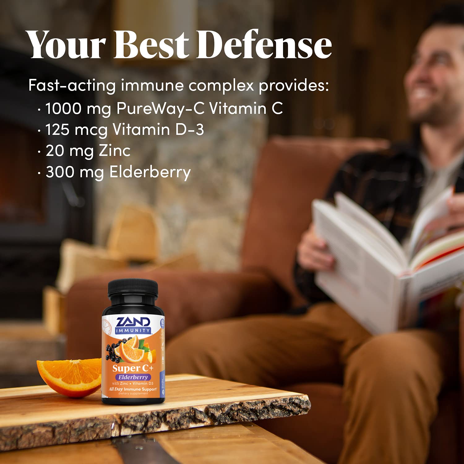 Zand Immunity Super C+ elderberry component highlighted for immune support