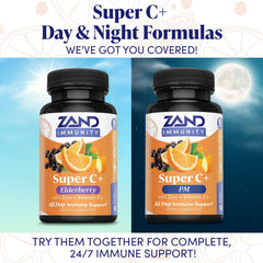 Zand Immunity Super C+ tablets close-up emphasizing 1000 mg Vitamin C
