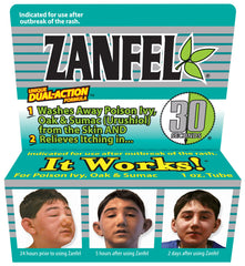 ZANFEL Wash bottle pour shows easy, mess-free application for toxin removal from skin.