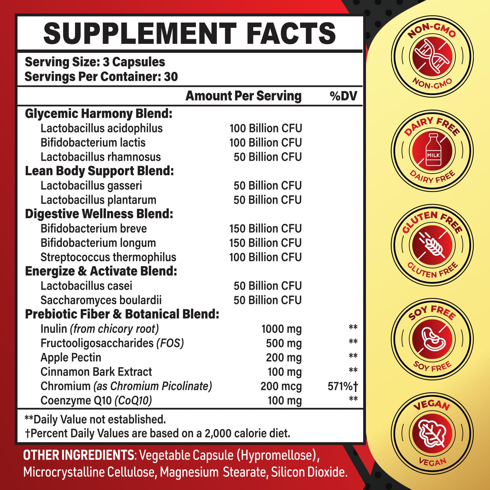 Zanleuds 850Billion CFU probiotic blend close-up for strong gut health support