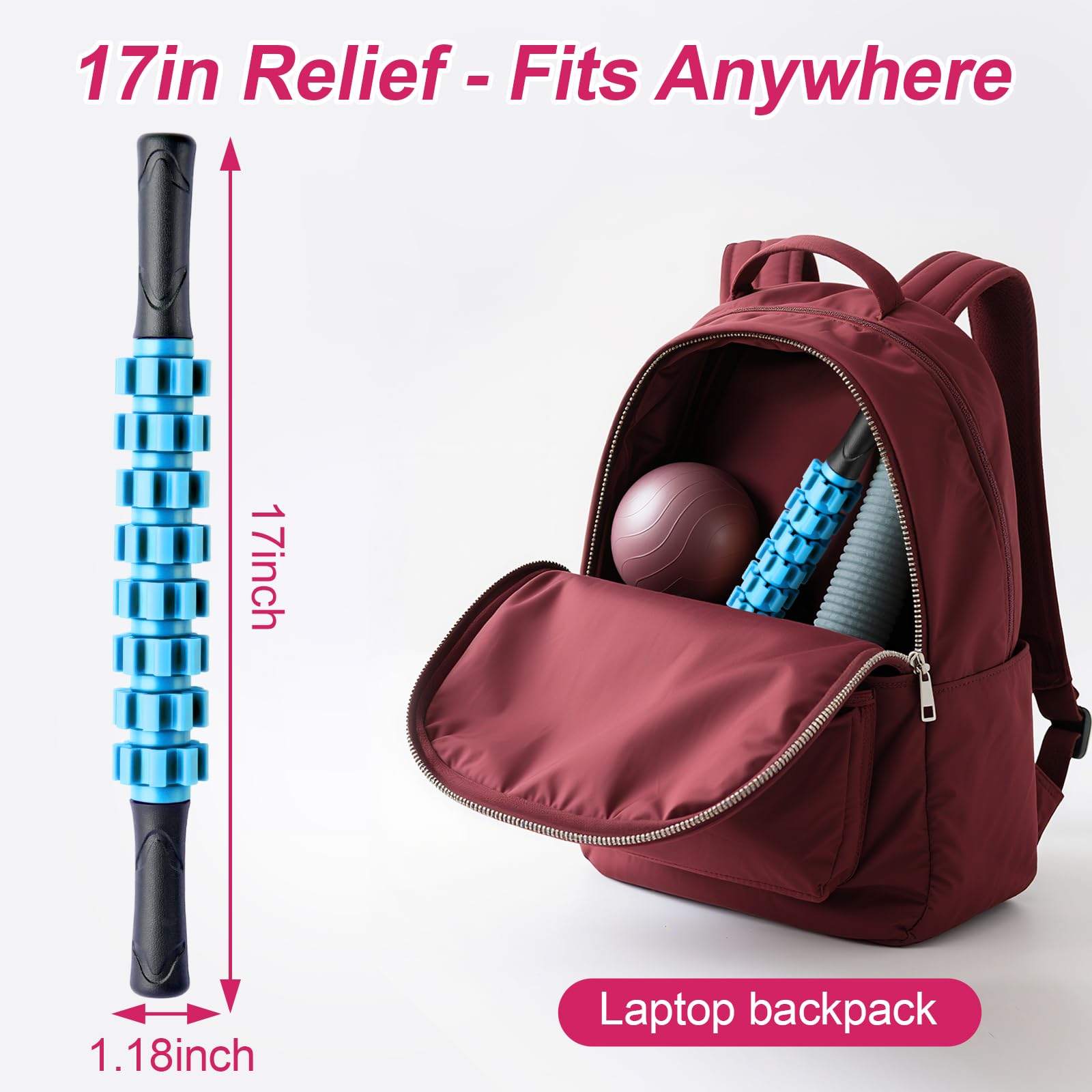 ZanLLW Massage Roller Stick ergonomic handles for comfortable grip