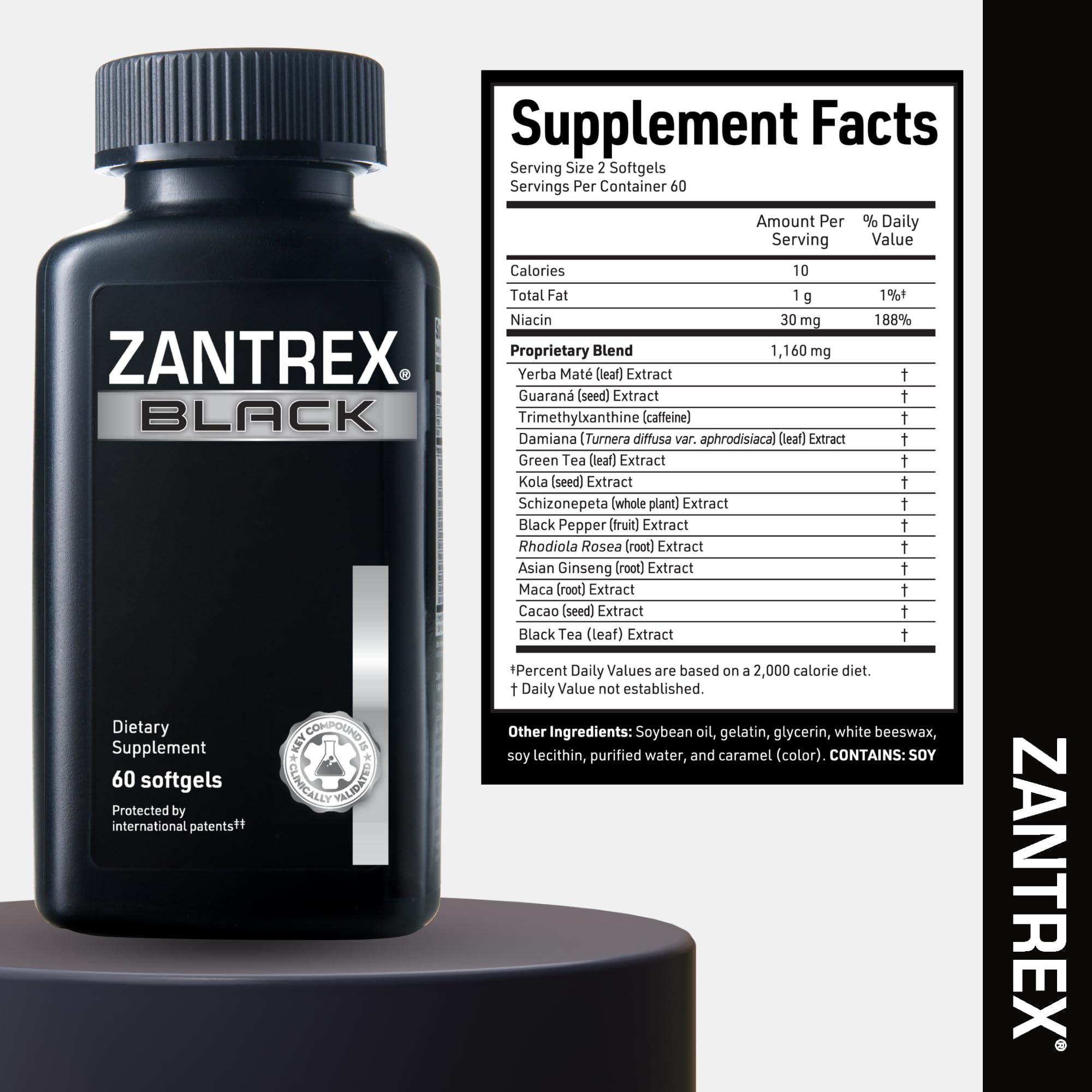 Zantrex Black packaging on a clean surface suggesting daily supplementation.