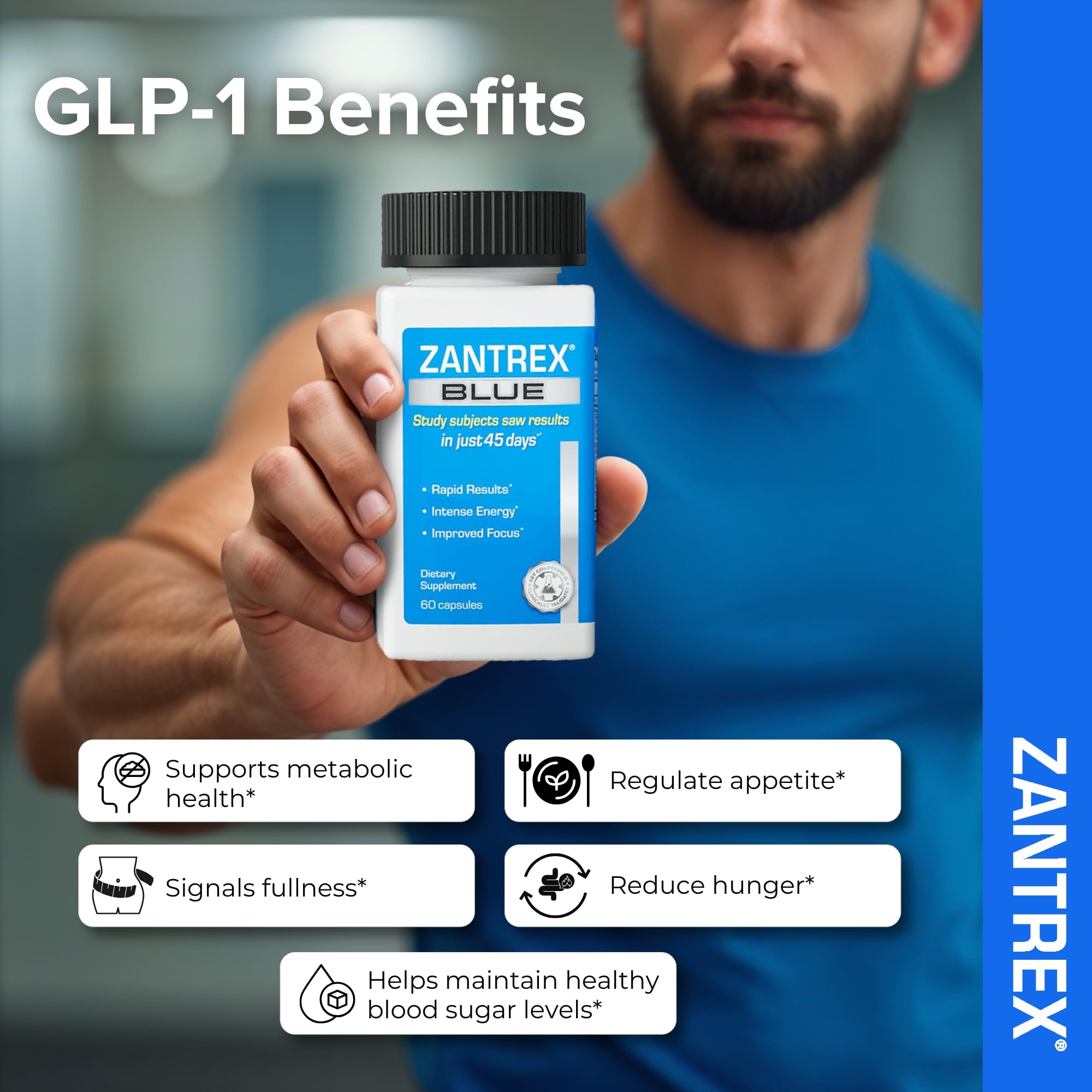 Zantrex Blue thermogenesis graphic showing potential calorie burn support.