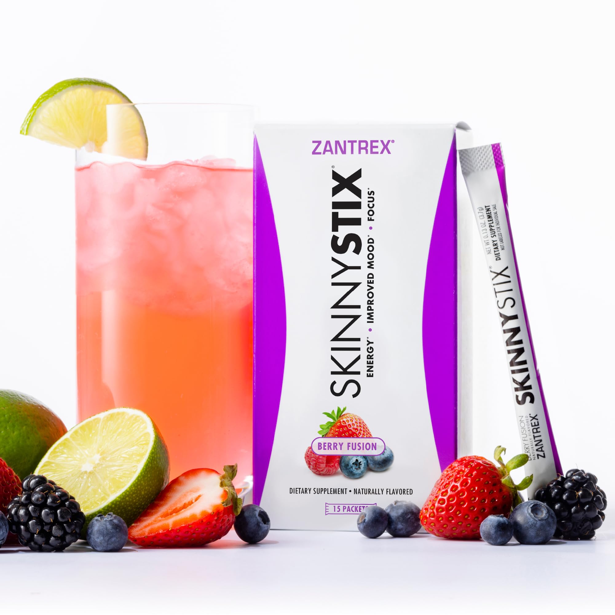 Berry Fusion info card communicates quick serving and flavor appeal.