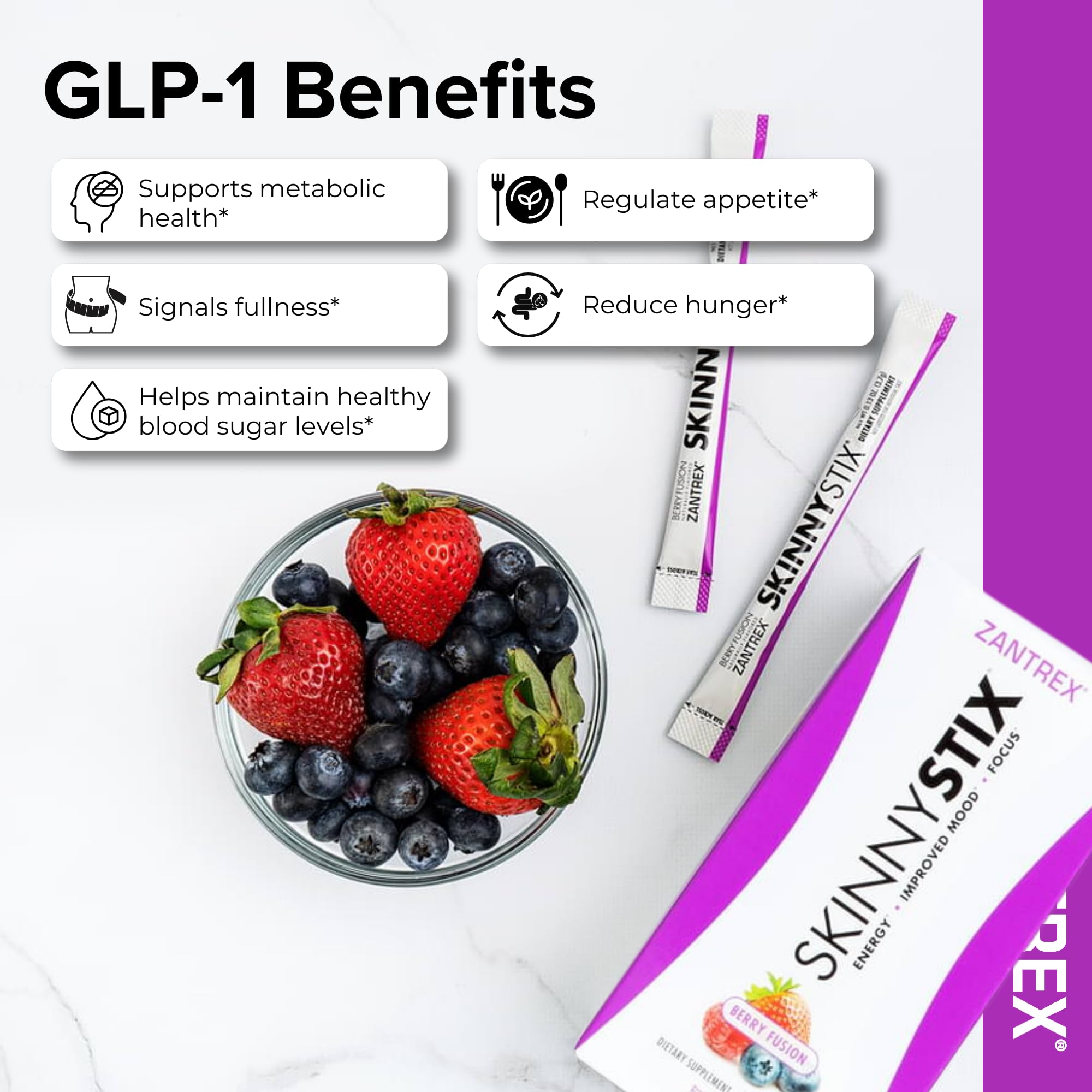 Dissolve SkinnyStix Berry Fusion in water for quick, clean energy.