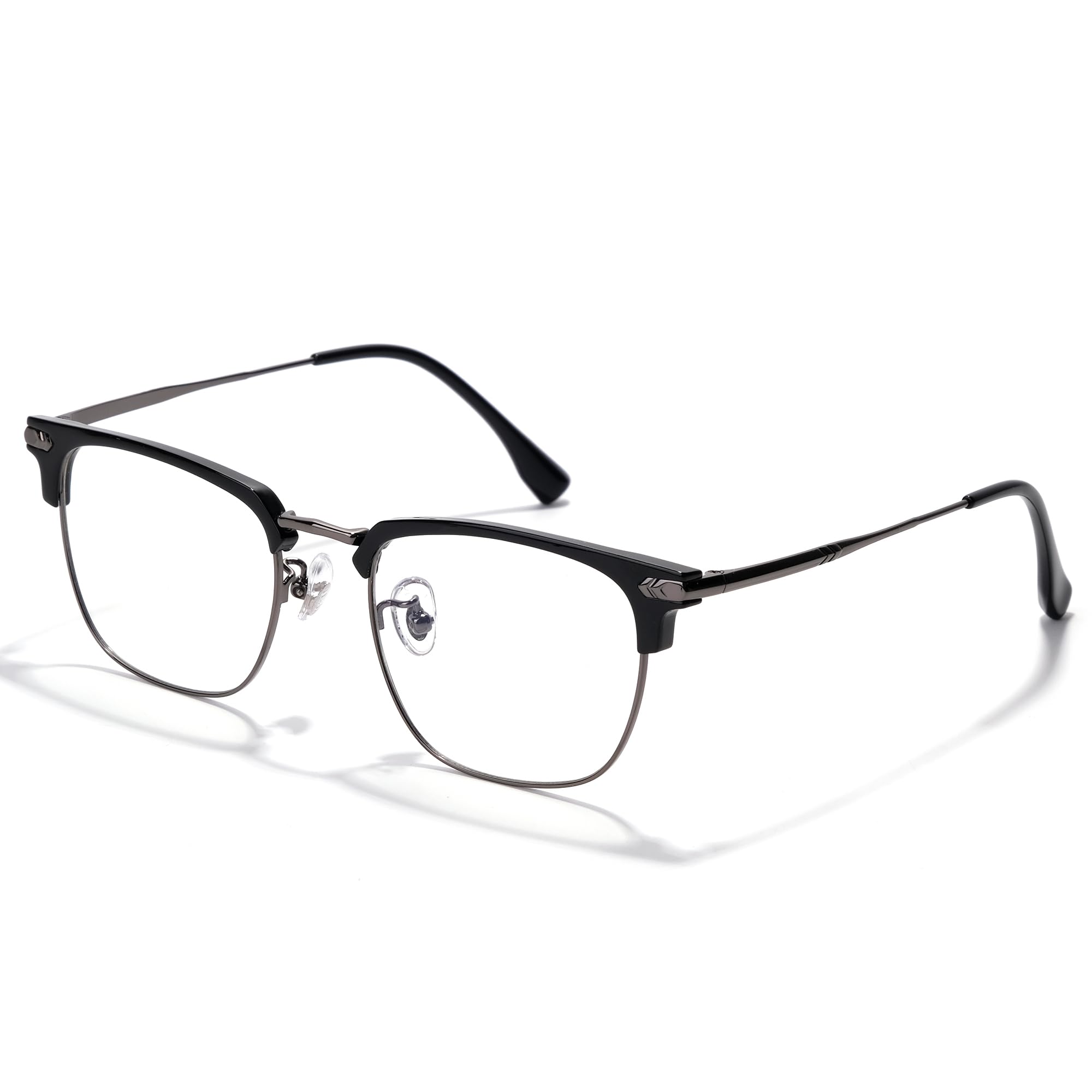 ZanyLen blue light blocking glasses in gunmetal browline for all-day comfort