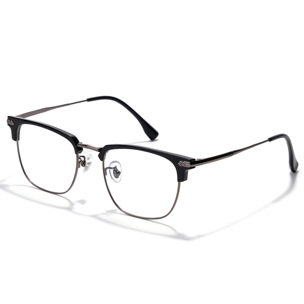ZanyLen blue light blocking glasses in gunmetal browline for all-day comfort