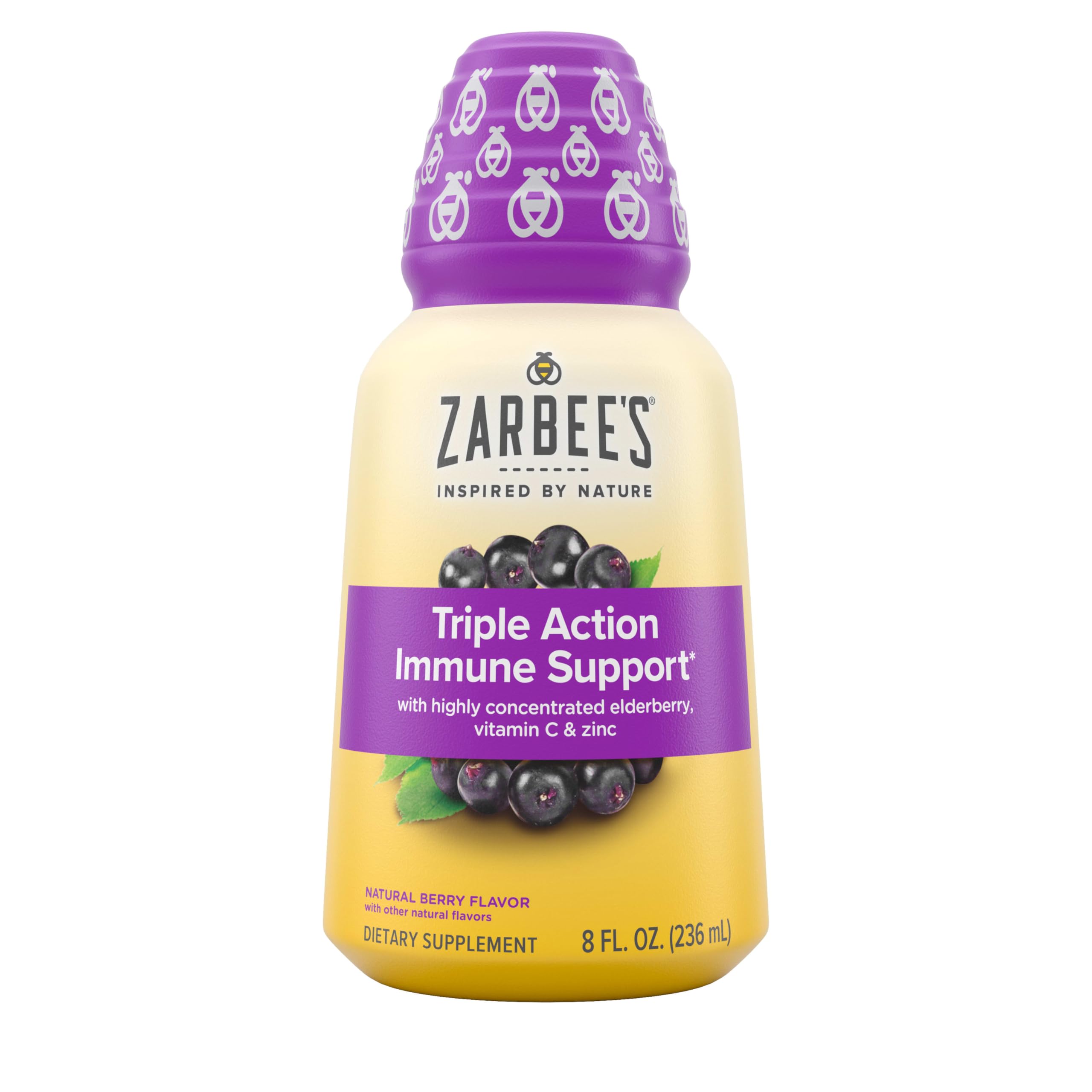 Zarbee's Daily Immune Support bottle close-up for easy daily use.