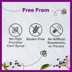 Zarbee's Daily Immune Support label close-up highlighting elderberry and vitamins.