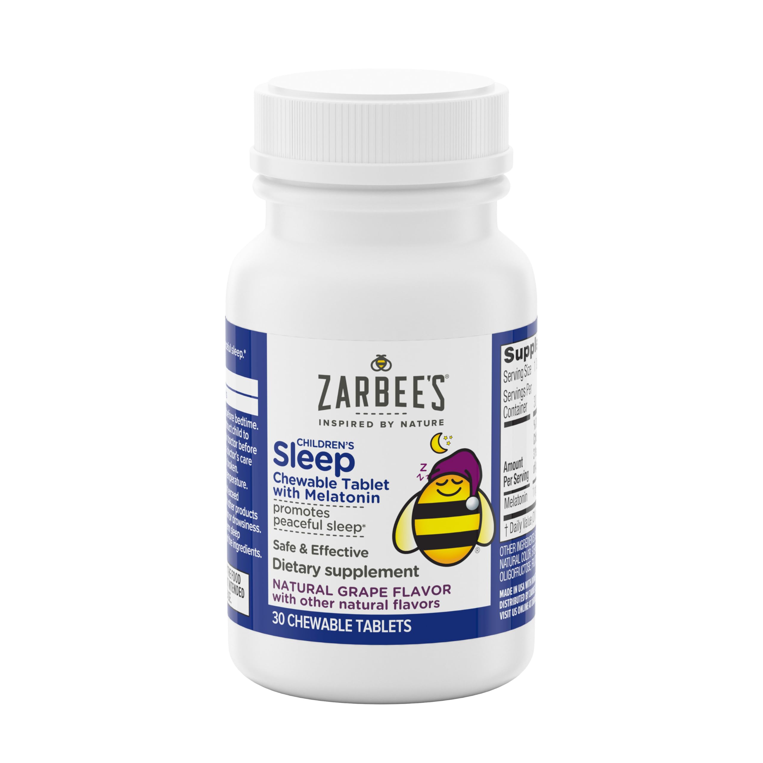zarbees kids melatonina envase 30 tabletas para uso diario
